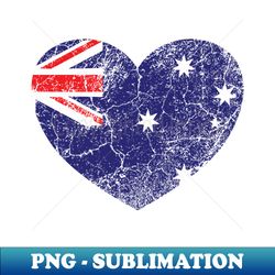 Vintage Australian Heart Flag Blue Ensign - Creative Sublimation PNG Download - Perfect for Sublimation Mastery
