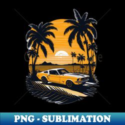Yellow Mustang Car - Premium Sublimation Digital Download - Bold & Eye-catching