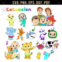 Coco melon Bundle SVG, Cartoon SVG Clipart, Compatible with Cricut and Cutting Machine