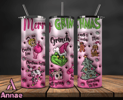 Christmas 20oz Tumbler Wrap PNG, Christmas 3D Inflated Puffy Tumbler Wrap Png, Grinchmas 20oz Png 130