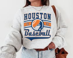 Vintage Houston Astro Crewneck Sweatshirt  T-Shirt, Astros EST 1962 Sweatshirt, Houston Baseball Shirt, Retro Astros Shi