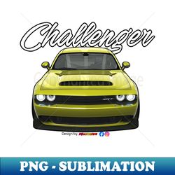 Challenger SRT Yellow by pjesusart - PNG Transparent Sublimation Design - Bold & Eye-catching