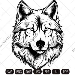 Wolf Face SVG File ,Wolf Head Svg , Wolf Svg , Wolf Clipart , Mountain Wolf Svg ,Wolf Shirt , Wolf Svg ,Files for Cricut