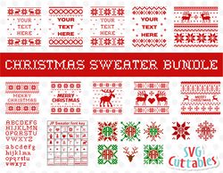 Christmas Sweater Bundle svg, Ugly Sweater, Merry Christmas svg, Cut File, SVG, DXF, EPS, Silhouette File, Cricut File,