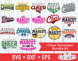 Cheer svg Bundle - Cheer Template Bundle 2 - svg - eps - dxf - Cheer Team - Cheerleader - Silhouette - Cricut Cut File -