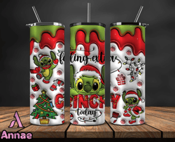 Christmas 20oz Tumbler Wrap PNG, Christmas 3D Inflated Puffy Tumbler Wrap Png, Grinchmas 20oz Png 379