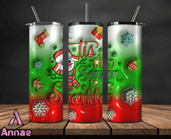 Grinchmas Christmas 3D Inflated Puffy Tumbler Wrap Png, Christmas 3D Tumbler Wrap, Grinchmas Tumbler PNG 77