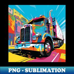 A Graphic Pop Art Drawing of a big American truck - High-Resolution PNG Sublimation File - Unlock Vibrant Sublimation Designs