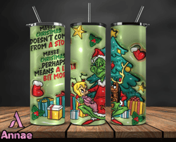 Grinchmas Christmas 3D Inflated Puffy Tumbler Wrap Png, Christmas 3D Tumbler Wrap, Grinchmas Tumbler PNG 111