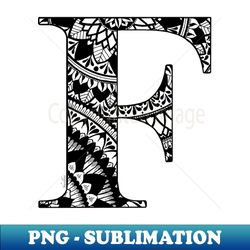 Mandala Letter F - Decorative Sublimation PNG File - Vibrant and Eye-Catching Typography
