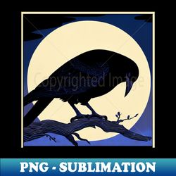 Moonlight Raven - Creative Sublimation PNG Download - Bold & Eye-catching