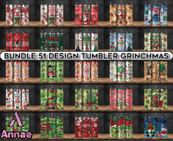Bundle Grinchmas Christmas 3D Inflated Puffy Tumbler Wrap Png, Christmas 3D Tumbler Wrap, Grinchmas Tumbler PNG 157