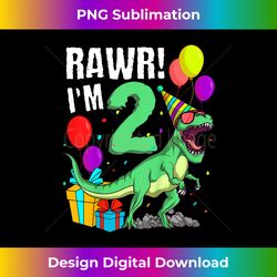 Kids 2nd Birthday Rawr! I'm 2 T-Rex Dinosaur 2 Years Birthday - Classic Sublimation PNG File - Access the Spectrum of Sublimation Artistry