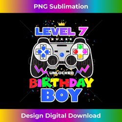 Birthday Boy Level 7 Unlocked Video Game 7th Birthday Gamer - Deluxe PNG Sublimation Download - Reimagine Your Sublimation Pieces