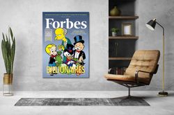 Forbes Magazine Billionaires  Mr Monopoly, Richie Rich, Scrooge McDuck, Roll Canvas, Montgomery Burns Wall Home Decor, G