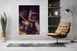 Star Wars  canvas landscape painting  power awakens  darth vader  large wall art  Star Wars gift  Star Wars Art  Canvas