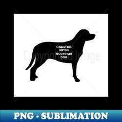 greater swiss mountain dog name silhouette - Creative Sublimation PNG Download - Create with Confidence