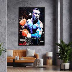 Iron Mike Tyson Canvas, Legendary Boxer Print, Champion Mike Tyson Canvas Wall Art, Professional Boxer Wall Decor, Water