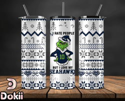 Seattle Seahawks Christmas Tumbler Png, NFL Merry Christmas Png, NFL, NFL Football Png 124