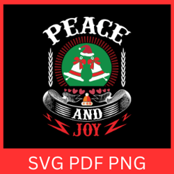 Peace and Joy Svg, Christmas SVG, peace joy CHEER, Christmas Clip Art Svg, Joy Svg, Merry Christmas, Happy holiday Svg