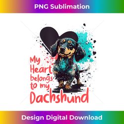 Dachshunddog with dekohearts, Dachshundlove - Urban Sublimation PNG Design - Reimagine Your Sublimation Pieces