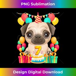 pug 7th birthday 7 year old pug lover gift - bohemian sublimation digital download - chic, bold, and uncompromising