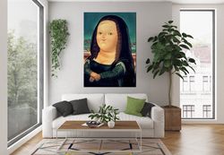 Mona Lisa by Fernando Botero Canvas Print, Mona Lisa Fun Art, Botero Art, Huge Canvas Home Decor, Office Decor Wall Art