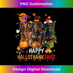 Dachshund Dog Halloween Merry Christmas Happy Hallothanksmas - Minimalist Sublimation Digital File - Immerse in Creativity with Every Design