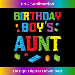 Master Builder Birthday Boy's Aunt Building Bricks Blocks - Eco-Friendly Sublimation PNG Download - Challenge Creative Boundaries