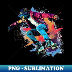 A Graphic Pop Art Drawing of a Skateboarder Performing a Trick - Instant Sublimation Digital Download - Bold & Eye-catching
