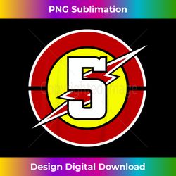 Kids 5th Birthday Super Hero Flash Lightning Bolt 5 year Old - Crafted Sublimation Digital Download - Enhance Your Art with a Dash of Spice