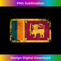 Vintage Made In SRI LANKA SRI LANKAN Flag Gift - Urban Sublimation PNG Design - Customize with Flair