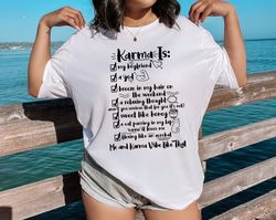 me and karma vibe like that shirt , karma shirt , swiftie gift for her, karma, swiftie merch, midnights merch, evermore