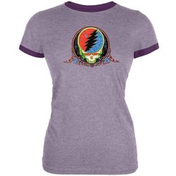 Grateful Dead &8211 Stealie Calaveras Lavender Juniors T-Shirt
