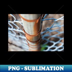 Rusty Pole  and fence close up - Elegant Sublimation PNG Download - Create with Confidence