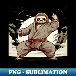 Karate Sloth Mastery - Stylish Sublimation Digital Download - Perfect for Sublimation Mastery