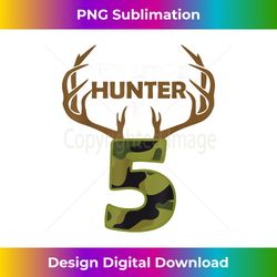 funny 5th birthday 5 year old deer hunter gift for boys kids - bespoke sublimation digital file - enhance your art with a dash of spice