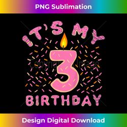 Kids It's My 3rd Birthday Girls 3 Years Old Donut Lover - Artisanal Sublimation PNG File - Enhance Your Art with a Dash of Spice