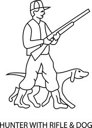 HUNTER WITH RIFLE & DOG VECTOR FILE SVG EPS DXF PNG JPG FILE SVG DXF EPS PNG JPG FILE