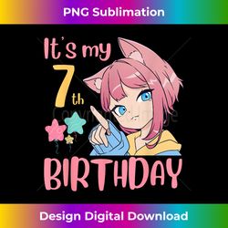 It's My 7th Birthday Anime Birthday Girl 7 Years Old Bday - Innovative PNG Sublimation Design - Enhance Your Art with a Dash of Spice