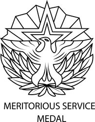 MERITORIOUS SERVICE  MEDAL VECTOR FILE SVG DXF EPS PNG JPG FILE