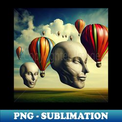 balloon heads - artistic sublimation digital file - revolutionize your designs