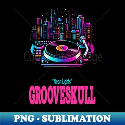 GrooveSkull Neon Lights - Instant Sublimation Digital Download - Vibrant and Eye-Catching Typography