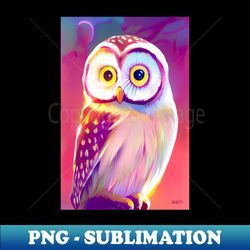 Owl Art Cute Owl Colorful Psychedelic Adorable Beautiful Birds Owls Art Animals Bright Pink Neon Owl original artwork and design by Jamie Lynn Hand - Digital Sublimation Download File - Spice Up Your Sublimation Projects