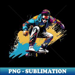 A Graphic Pop Art Drawing of a Skateboarder Performing a Trick - Instant Sublimation Digital Download - Instantly Transform Your Sublimation Projects