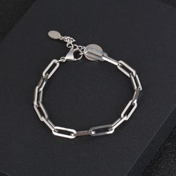 geometric square ring buckle titanium steel bracelet