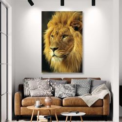 Lion Wall Art, King Of Jungle Wall Art Decor, Animal Wall Art Decor, Roll Up Canvas, Stretched Canvas Art, Framed Wall A