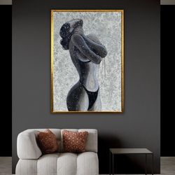 Erotic Wall Art Print, Sexy Female Nude Canvas, Sensual Woman Artwork, Intimate Bedroom Decor