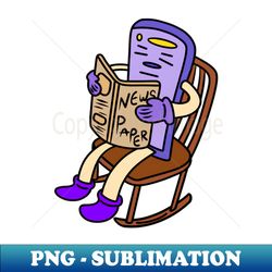 Funny cartoon reading newspaper - High-Resolution PNG Sublimation File - Perfect for Sublimation Mastery