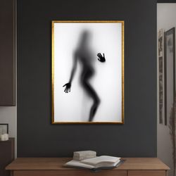 Black and White Sexy Woman Canvas Painting, Erotic Print, Erotic, Sensual Woman Canvas, Different Frame Options for Your